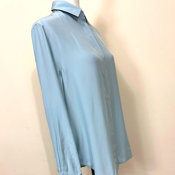EUC FLAWLESS rag & bone Pure Silk Hidden Buttons Up Long Sleeves Shirt Top S/M - Picture 2 of 15